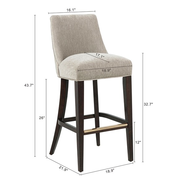 Manhattan Comfort Beever Barstool in Taupe - Set of 2 - 2-BS027-TP