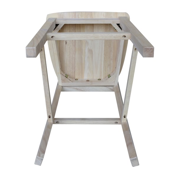 International Concepts Slatback Bar Height Stool, 30" Seat Height, Unfinished - S-3013