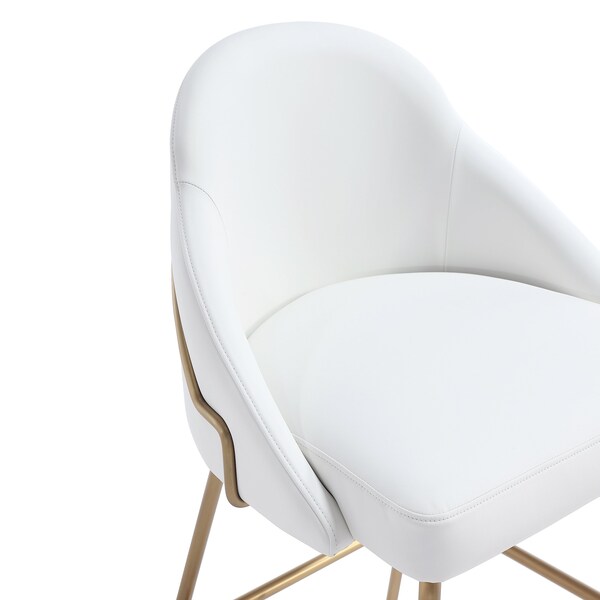 Manhattan Comfort Gracie Barstool in White and Gold - BS022-GWH