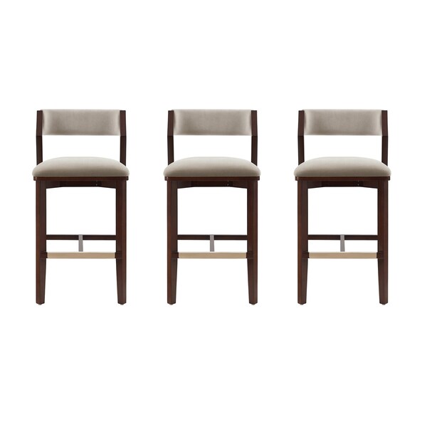 Manhattan Comfort Patricia Barstool in Linen - Set of 3 - 3-BS026-LN