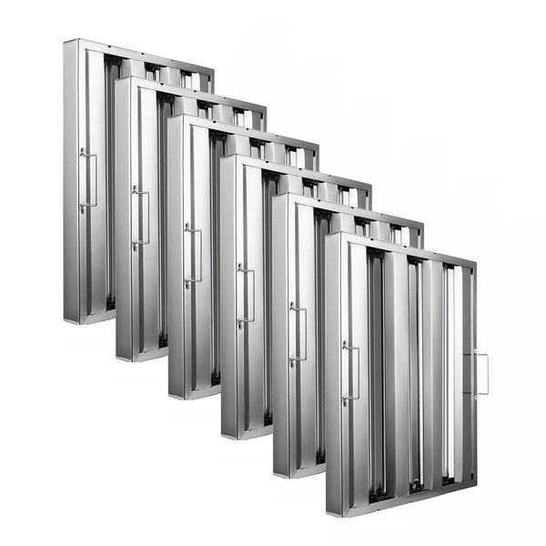 Amgood 16 in. x 20 in. x 2 in.  Stainless Steel Hood Filter, 6PK - SSHF-1620-6PK-Z