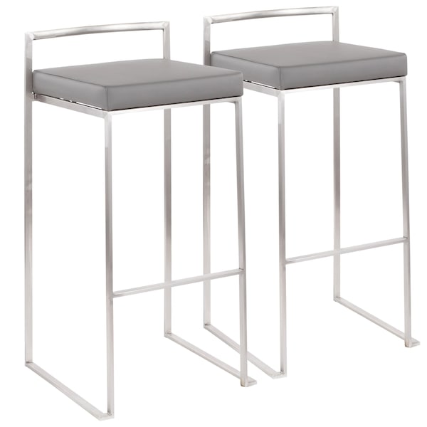 Lumisource Fuji Stacker Barstool - Set of 2 PR - B30-FUJI GY2
