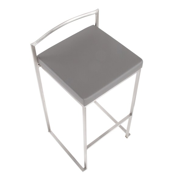 Lumisource Fuji Stacker Barstool - Set of 2 PR - B30-FUJI GY2
