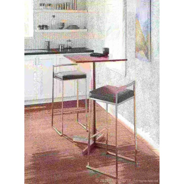 Lumisource Fuji Stacker Barstool - Set of 2 PR - B30-FUJI GY2