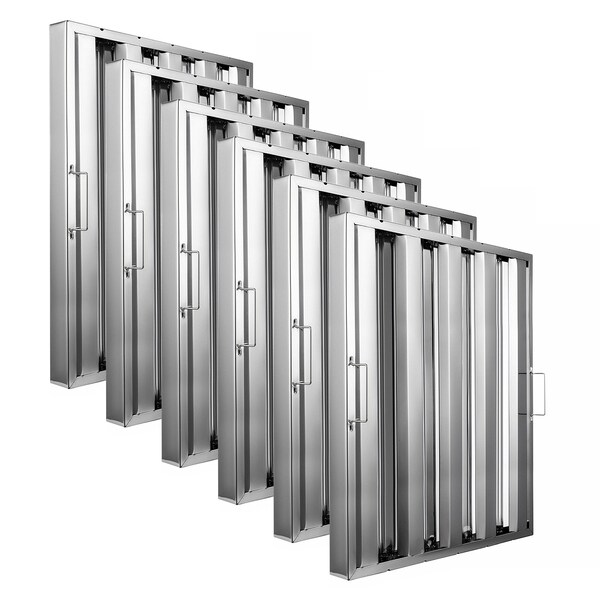 Amgood 20 in.  x 25 in.  x 2 in.  Stainless Steel Hood Filter, 6PK - SSHF-2025-6PK-Z