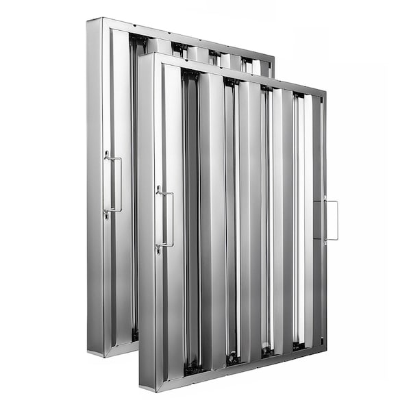 Amgood 16 in. x 25 in.  x 2 in.  Stainless Steel Hood Filter, 2PK - SSHF-1625-2PK-Z