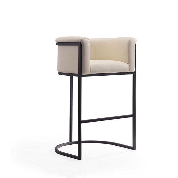 Celebracion Cosmopolitan Cream & Black Metal Barstool 37.8 x 23.7 x 21 in. - CE3067580