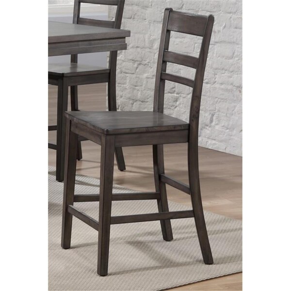 Fine-Line Shades of Gray Slat Back Stool - FI3196349