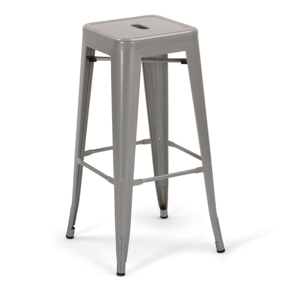 Atlas Commercial Products Titan Series Industrial Metal Bar Stool, Silver - MBS9SLV