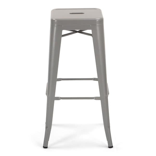 Atlas Commercial Products Titan Series Industrial Metal Bar Stool, Silver - MBS9SLV