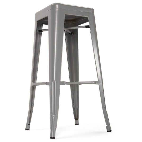 Atlas Commercial Products Titan Series Industrial Metal Bar Stool, Silver - MBS9SLV