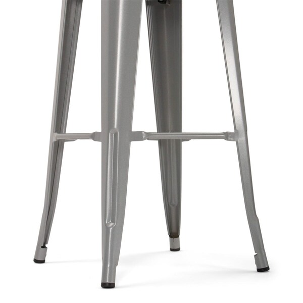Atlas Commercial Products Titan Series Industrial Metal Bar Stool, Silver - MBS9SLV