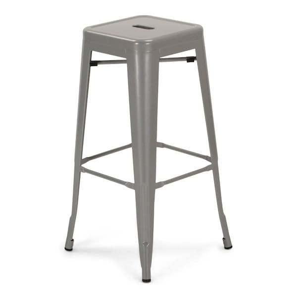 Atlas Commercial Products Titan Series Industrial Metal Bar Stool, Silver - MBS9SLV