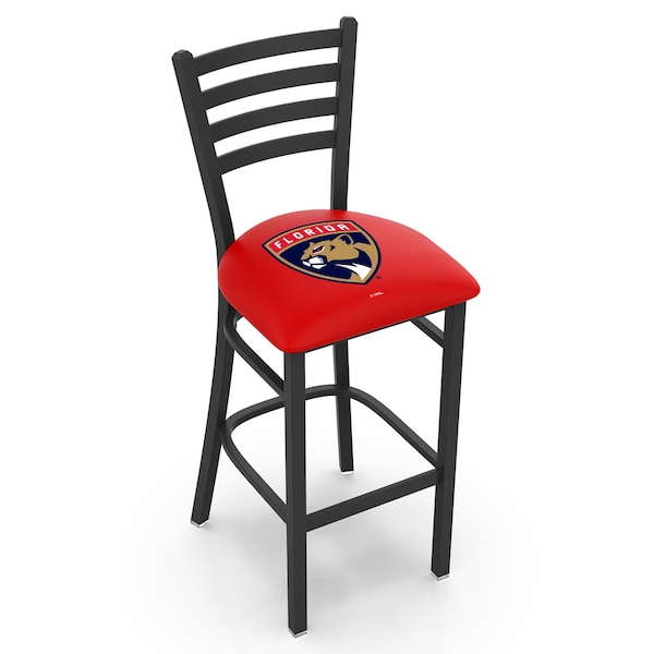 Holland Bar Stool Co 30" Blk Wrinkle Florida Panthers Stationary Bar Stool, Ladder Back - L00430FLAPAN