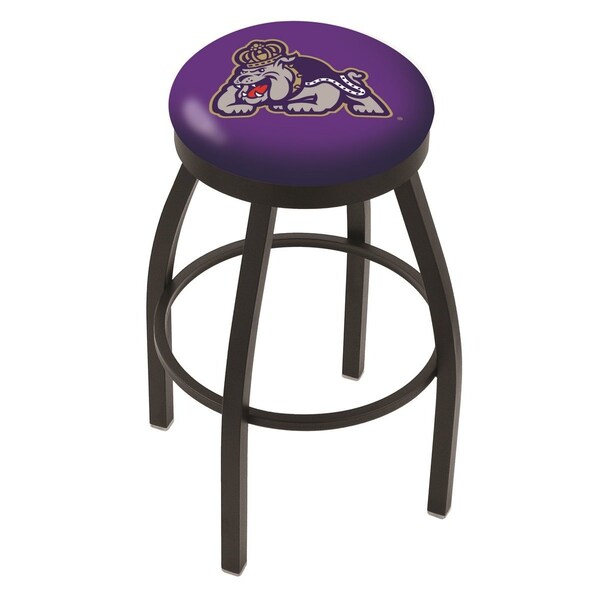 Holland Bar Stool Co 30" Blk Wrinkle James Madison Swivel Bar Stool, Accent Ring - L8B2B30JMSMAD