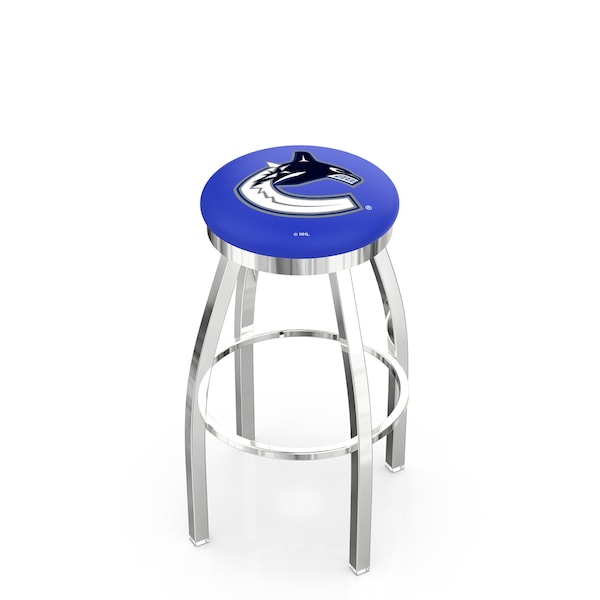 Holland Bar Stool Co 30" Chrome Vancouver Canucks Swivel Bar Stool, Accent Ring - L8C2C30VANCAN