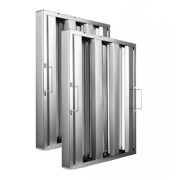 Amgood 16 in. x 20 in. x 2 in.  Stainless Steel Hood Filter, 2PK - SSHF-1620-2PK-Z