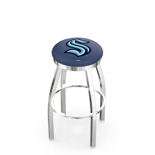 Holland Bar Stool Co 30" Chrome Seattle Kraken Swivel Bar Stool with Accent Ring - L8C2C30SEAKRK