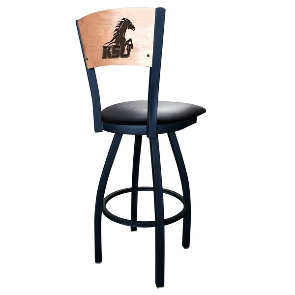 Holland Bar Stool Co 25" Blk Wrnkl Kentucky State University Swivel Bar Stool, Engraved Back - L03825BWMEDMPLAKYSTUNBLKVINYL