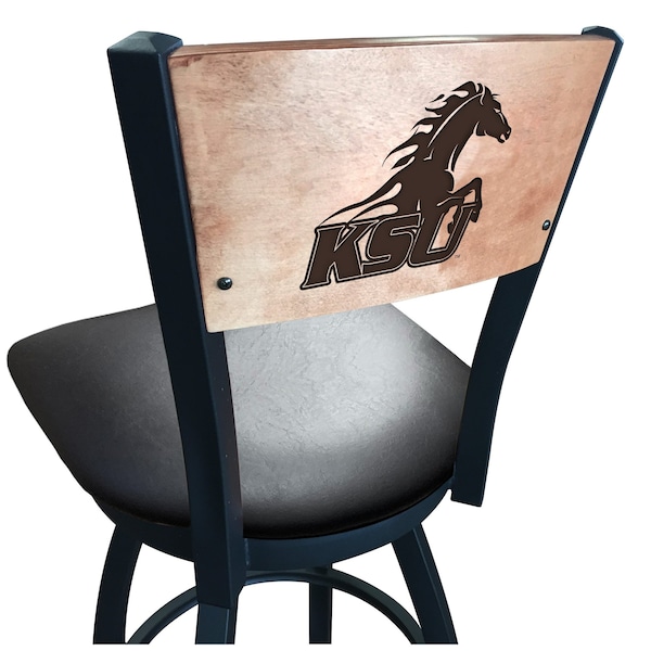 Holland Bar Stool Co 25" Blk Wrnkl Kentucky State University Swivel Bar Stool, Engraved Back - L03825BWMEDMPLAKYSTUNBLKVINYL