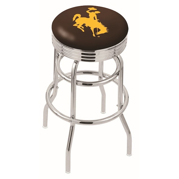 Holland Bar Stool Co 30" Chrome 2-Ring Wyoming Swivel Bar Stool, Accent Ring - L7C3C30WYMNG