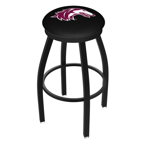 Holland Bar Stool Co 25" Blk Wrinkle Southern Illinois Swivel Bar Stool, Accent Ring - L8B2B25SOUILL