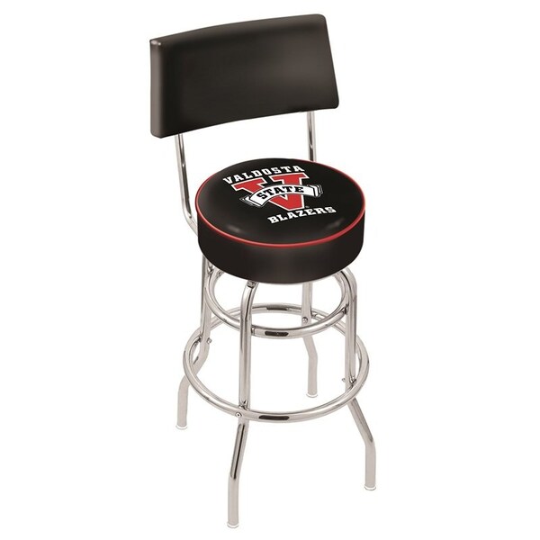 Holland Bar Stool Co 25" Chrome 2-Ring Valdosta State Swivel Bar Stool, Back - L7C425VALDST