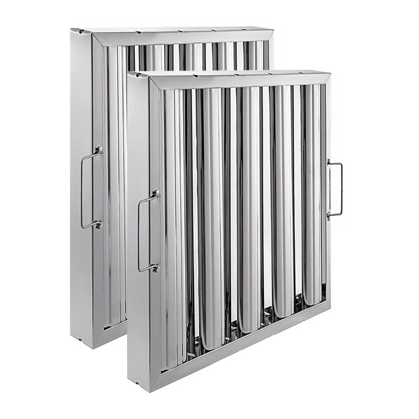 Amgood 16 in. x 16 in. x 2 in. Stainless Steel Hood Filter, 2PK - SSHF-1616-2PK-Z