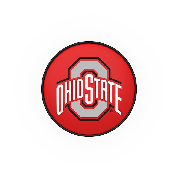 Holland Bar Stool Co 30" Ohio State Cushion Seat, 2-Ring Chrome Swivel Bar Stool - L7C130OHIOST