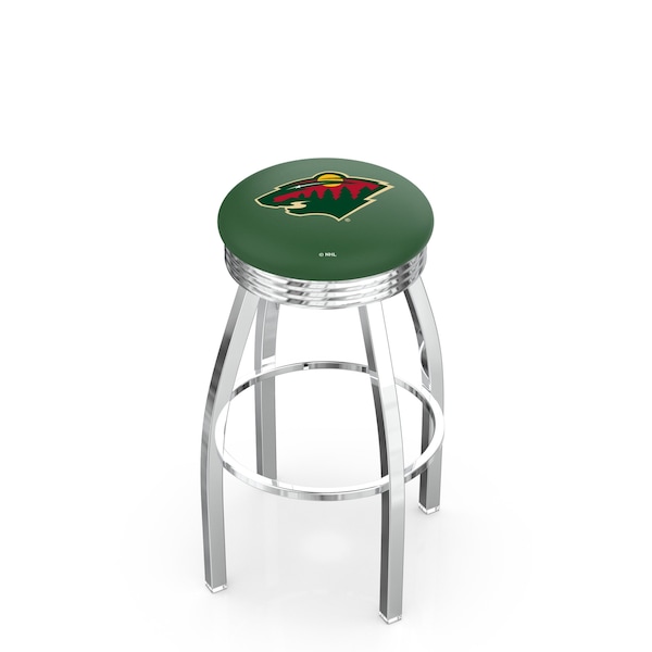 Holland Bar Stool Co 30" Chrome Minnesota Wild Swivel Bar Stool, Accent Ring - L8C3C30MINWLD