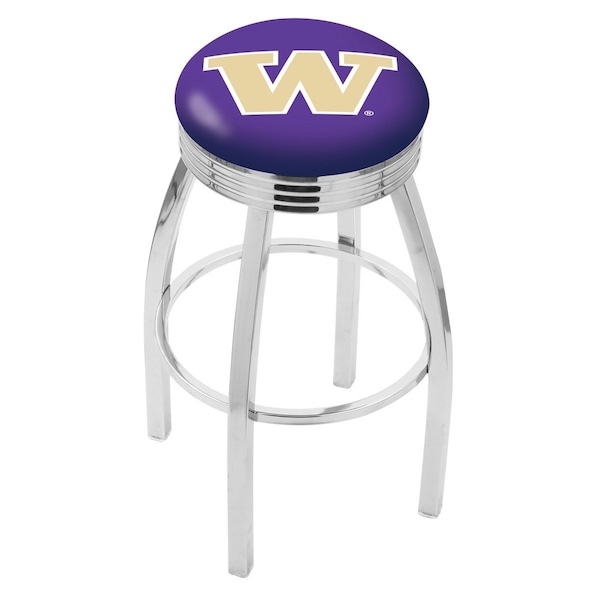 Holland Bar Stool Co 30" Chrome Washington Swivel Bar Stool, Accent Ring - L8C3C30WASHUN