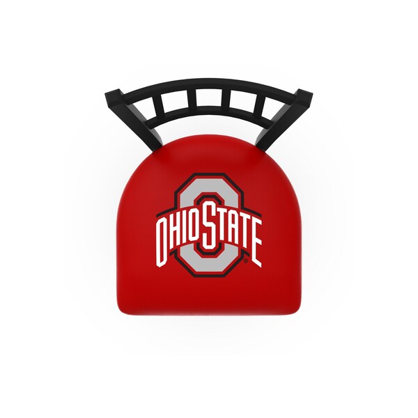 Holland Bar Stool Co 30" Blk Wrinkle Ohio State Swivel Bar Stool, Jailhouse Back - L01830OHIOST