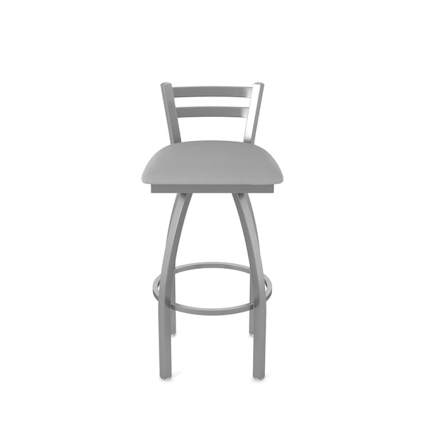 Holland Bar Stool Co OD411 Jackie Low Back Stainless Steel 30 Swivel Outdoor Bar Stool with Breeze Sidewalk Seat - OD41130SSOD006