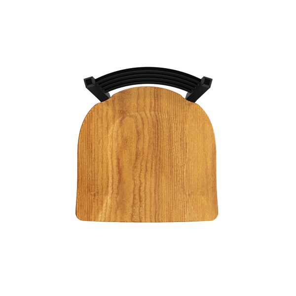 Holland Bar Stool Co 30" Stationary Bar Stool, Black Wrinkle, Med Oak Seat - 40030BWMEDOAK