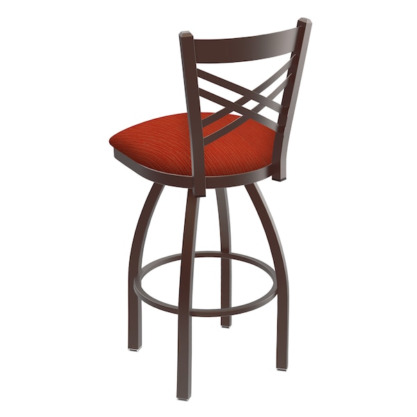 Holland Bar Stool Co 30" Swivel Bar Stool, Bronze Finish, Graph Poppy Seat - 82030BZ021