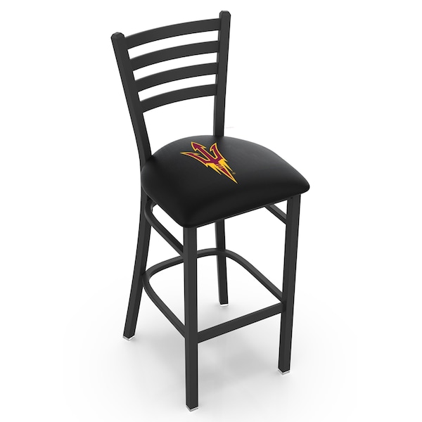 Holland Bar Stool Co 30" Blk Wrinkle Arizona State Station Bar Stool, Ladder Back, Pitchfork - L00430ARIZST-F
