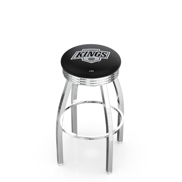 Holland Bar Stool Co 30" Chrome Los Angeles Kings Swivel Bar Stool, Accent Ring - L8C3C30LAKING