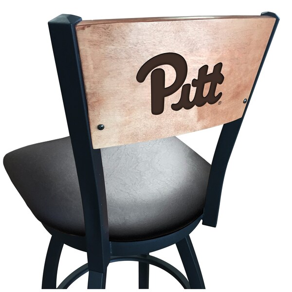 Holland Bar Stool Co 25" Blk Wrinkle Penn State Swivel Bar Stool, Jailhouse Back - L03830BWMEDMPLAPITTSBBLKVINYL