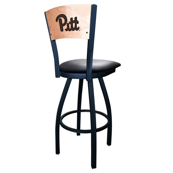 Holland Bar Stool Co 25" Blk Wrinkle Penn State Swivel Bar Stool, Jailhouse Back - L03830BWMEDMPLAPITTSBBLKVINYL
