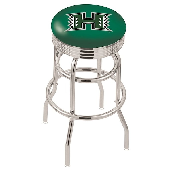 Holland Bar Stool Co 25" Chrome 2-Ring Hawaii Swivel Bar Stool, Accent Ring - L7C3C25HAWAII