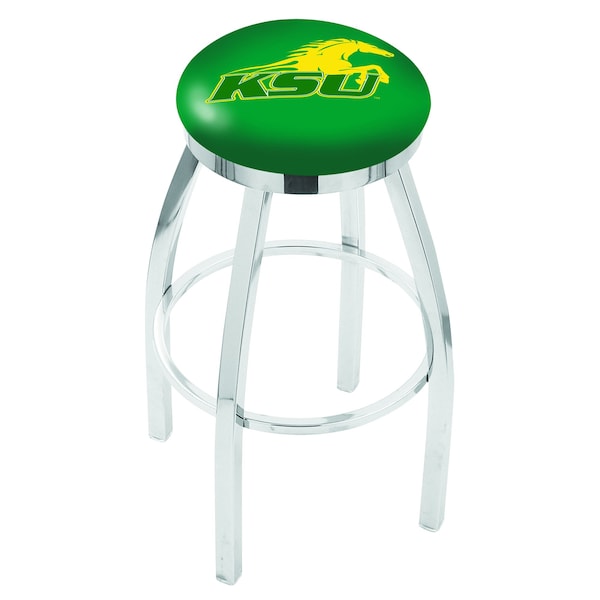 Holland Bar Stool Co 30" Chrome Kentucky State University Swivel Bar Stool, Accent Ring - L8C2C30KYSTUN