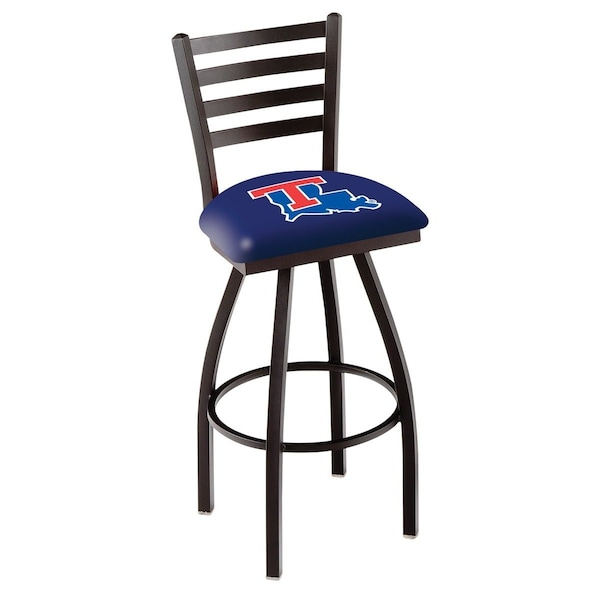 Holland Bar Stool Co 25" Blk Wrinkle Louisiana Tech Swivel Bar Stool, Ladder Back - L01425LATECH