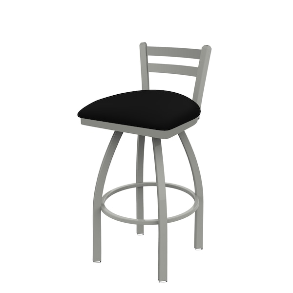 Holland Bar Stool Co 30" Low Back Swivel Bar Stool, Nickel Finish, Black Vinyl Seat - 41130ANBLKVINYL