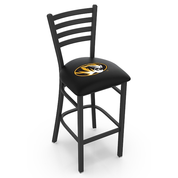 Holland Bar Stool Co 30" Blk Wrinkle Missouri Stationary Bar Stool, Ladder Back - L00430MIZZOU