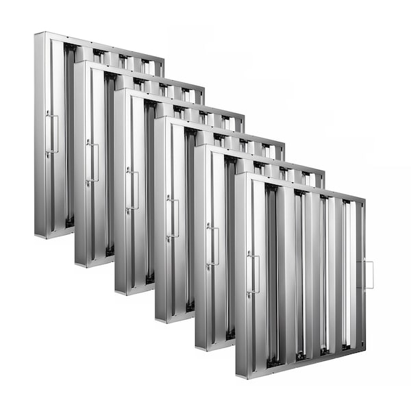 Amgood 20 in. x 20 in. x 2 in. Stainless Steel Hood Filter, 6PK - SSHF-2020-6PK-Z