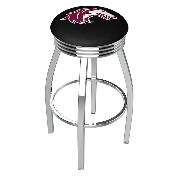 Holland Bar Stool Co 25" Chrome Southern Illinois Swivel Bar Stool, Accent Ring - L8C3C25SOUILL