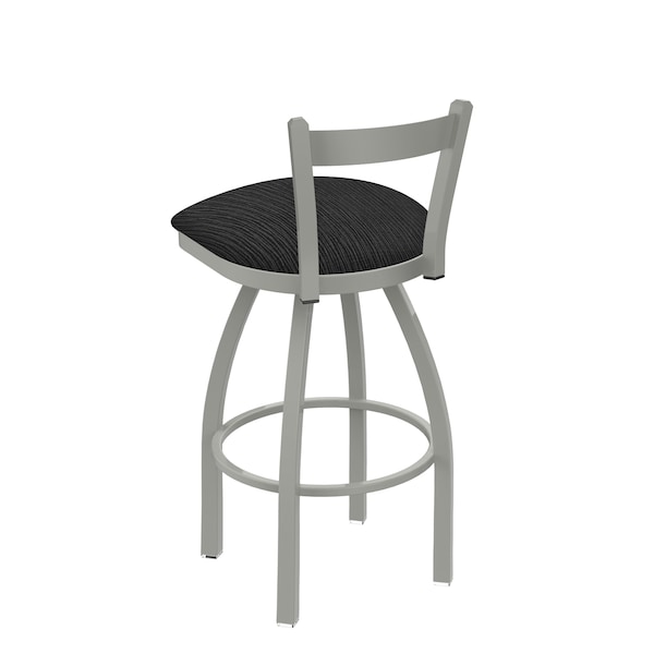 Holland Bar Stool Co 30" Low Back Swivel Bar Stool, Nickel Finish, Graph Coal Seat - 82130AN018