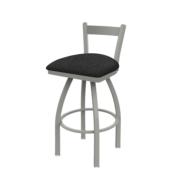 Holland Bar Stool Co 30" Low Back Swivel Bar Stool, Nickel Finish, Graph Coal Seat - 82130AN018