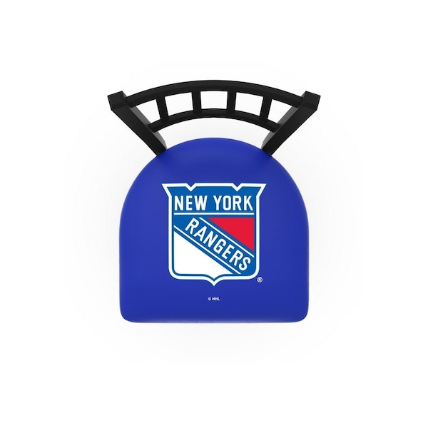 Holland Bar Stool Co 30" Blk Wrinkle New York Rangers Swivel Bar Stool, Jailhouse Back - L01830NYRANG