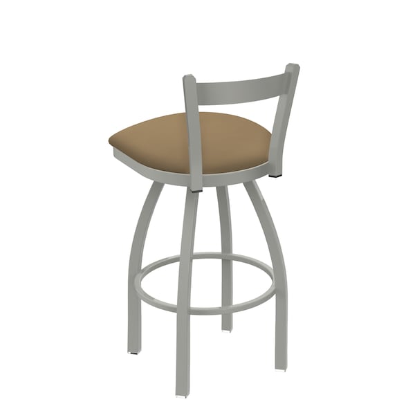 Holland Bar Stool Co 30" Low Back Swivel Bar Stool, Nickel Finish, Canter Sand Seat - 82130AN013